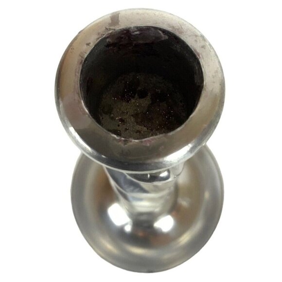 Arthur Court Barley Twist Candlesticks Holders Pair Shiny Pewter Aluminum 1987 - Picture 3 of 5